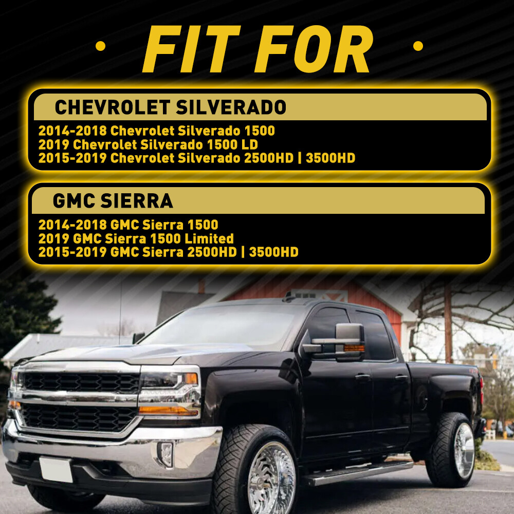 2x For 15-19 Chevy Silverado GMC Sierra LED Sequential Side Mirror Signal Light