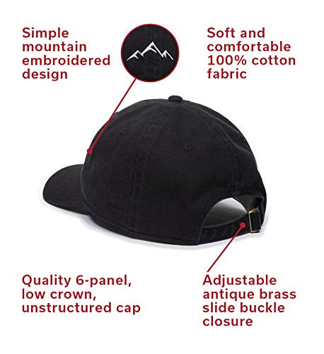 Mountain Dad Hat - Unstructured Soft Cotton Cap Black