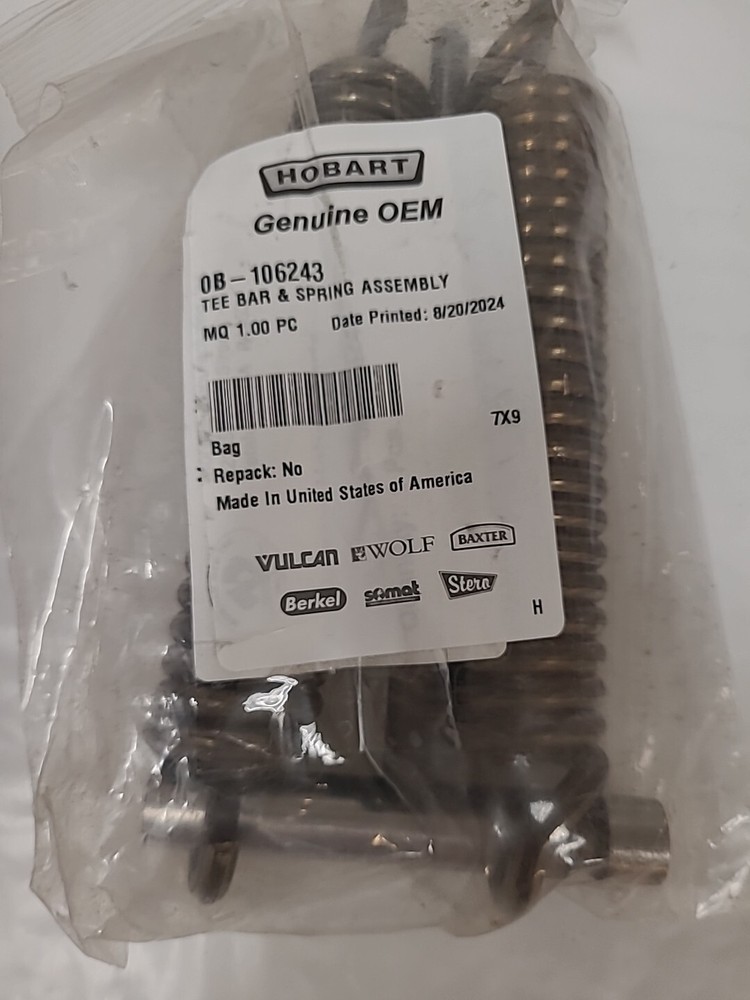HOBART 0B-106243 TEE BAR & SPRING ASSEMBLY
