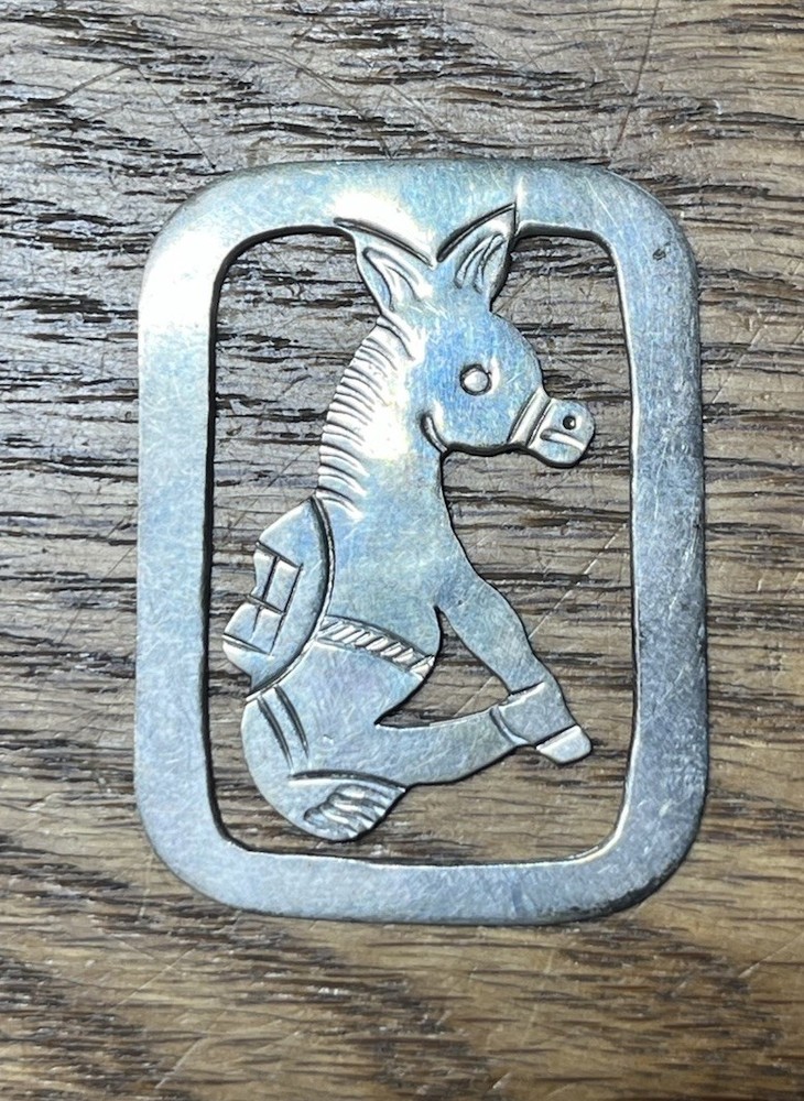 Mexican Sterling Seated Burro Bookmark No Monogram