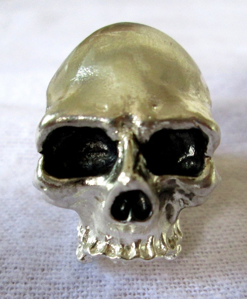 CLASSIC Sterling Silver Biker Skull Ring Size 9.5 Handmade