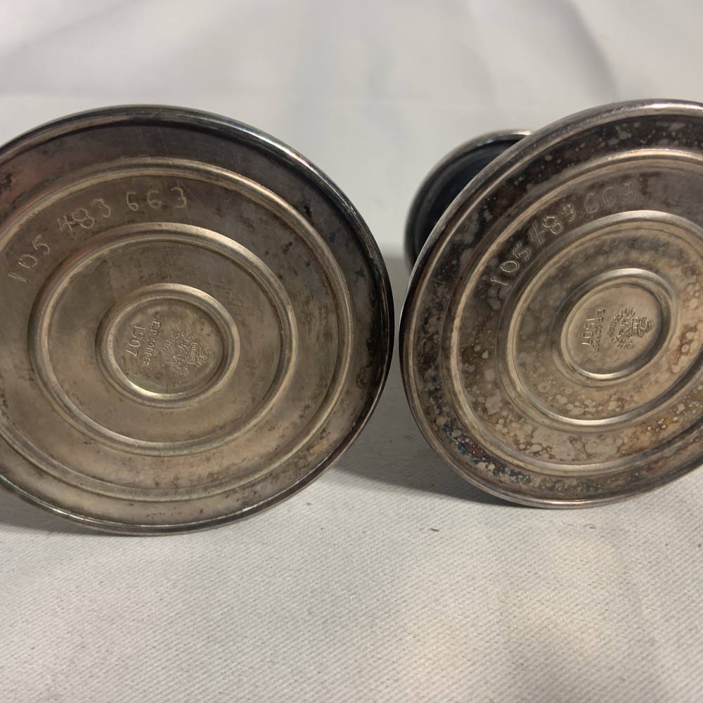 Birks Regency E.p Copper Silver Plated Candlestick Holders