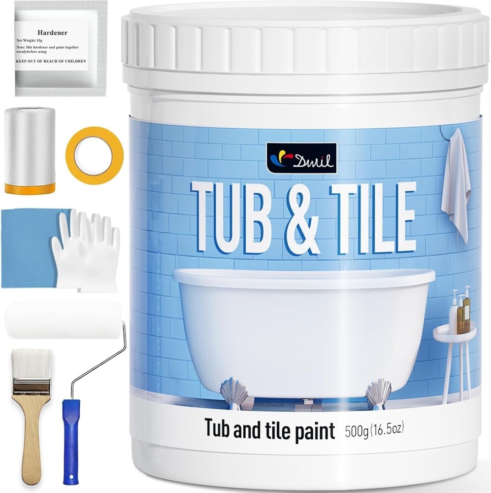 Transform Your Space with Low Odor Water-Based Tile Paint - 16.5oz
