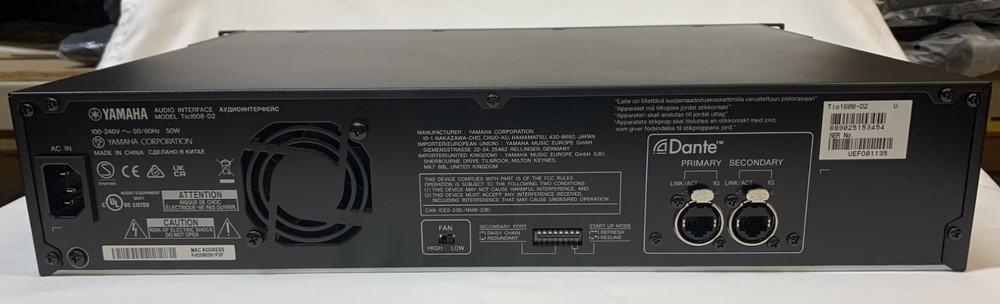 Yamaha Tio1608-D2 16-Input, 8-Output Dante Stagebox