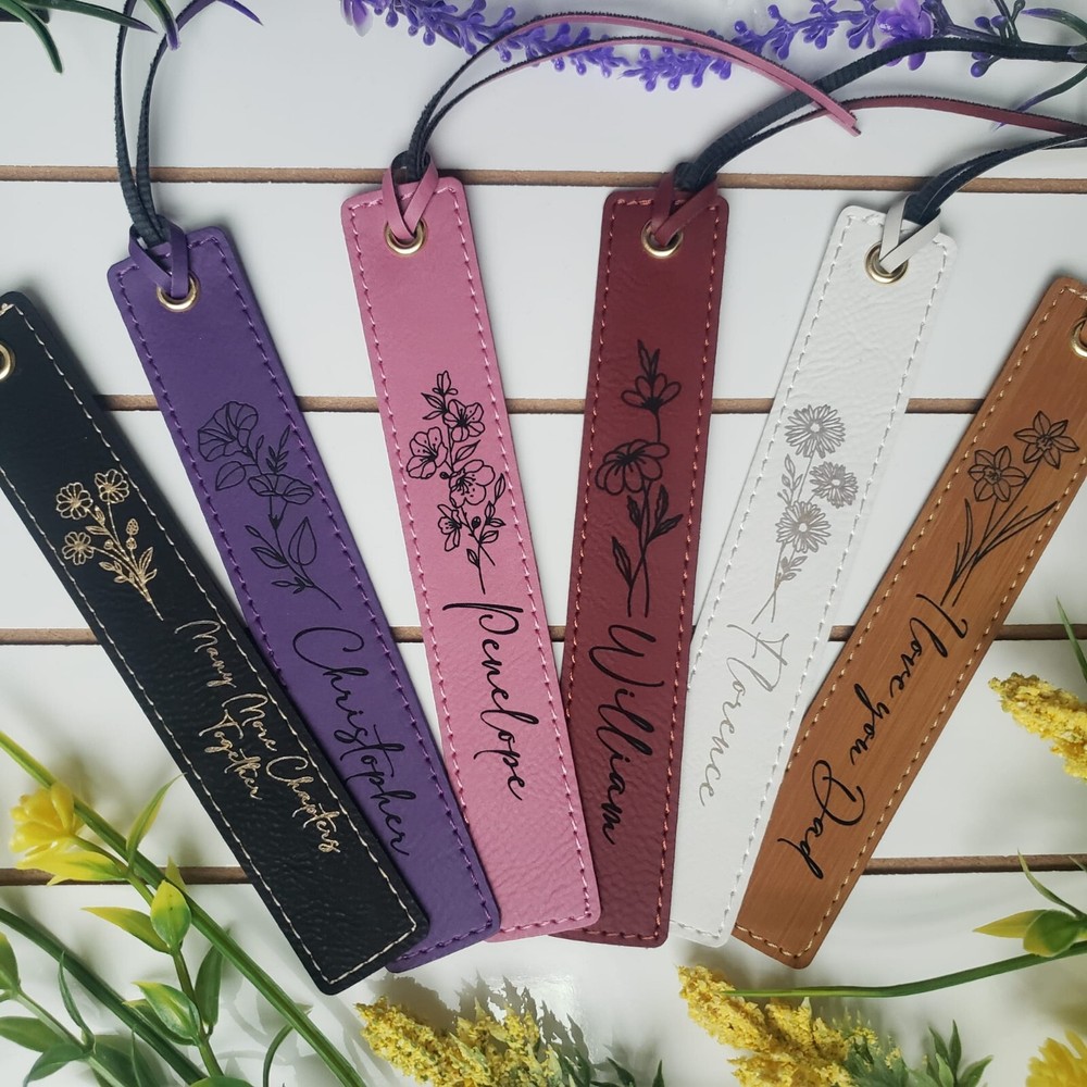 Customized Long Leather  Bookmark -  Perfect Reader Gift for her and him
