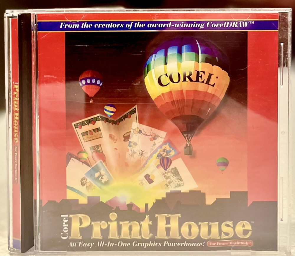 Vintage Corel PIRNT HOUSE Apple Macintosh Mac Graphics Software CD-ROM