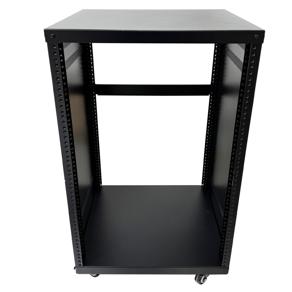 12U Open Frame Server Rack with 4 Casters Mobile Under-Desk Server Stand