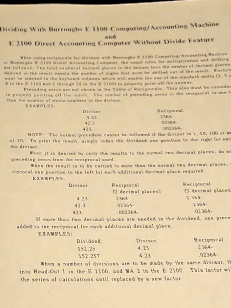 1965 Burroughs Accountant Machines Computing Calculators - Field Engineer 