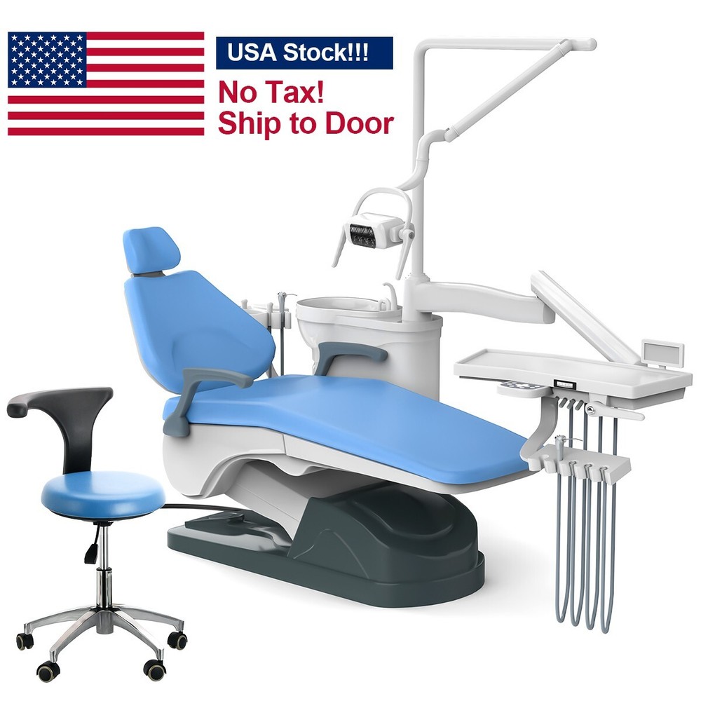 3Style Dental Unit Chair Computer Controlled DC Motor PU Leather & Stool