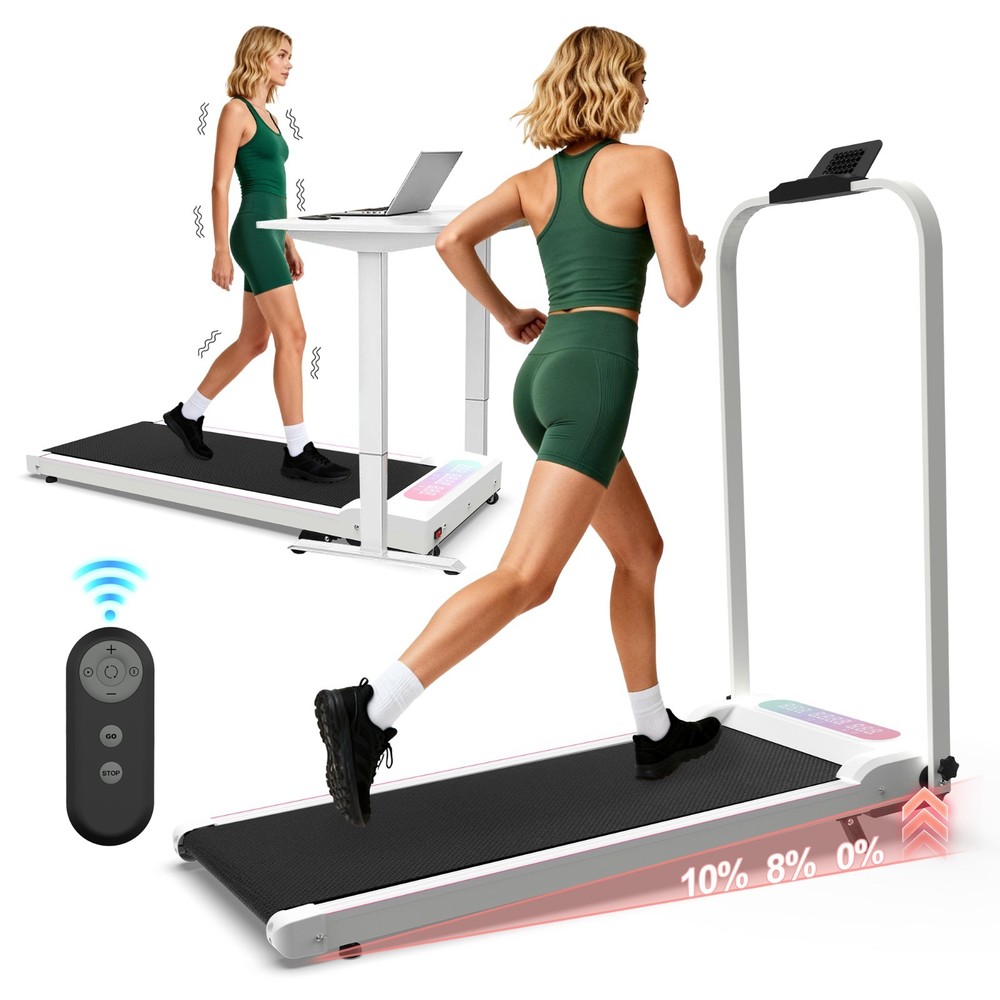 Foldable Treadmill 2.0HPPortable Under Desk Walking Vibration Pad Remote Control