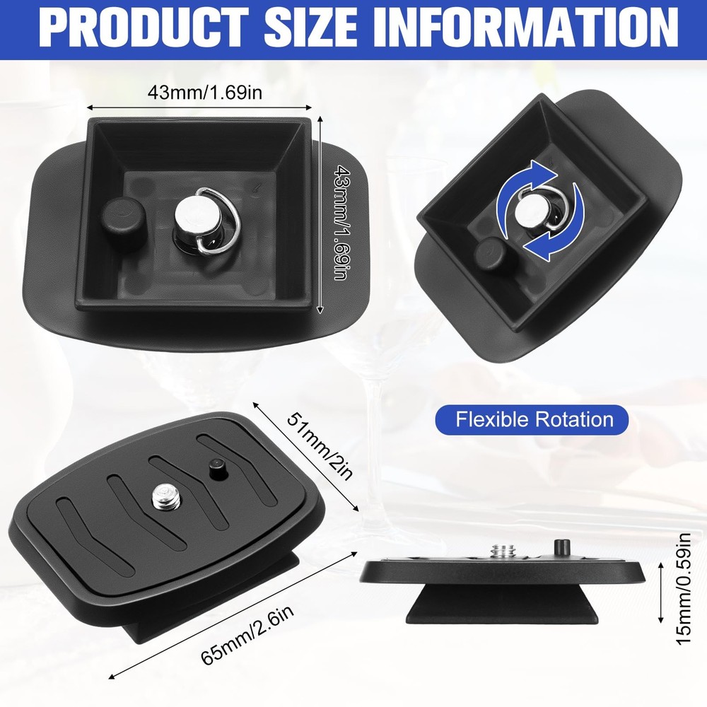2 Pack 41Mm and 43Mm Tripod Quick Release Plate Camera Mounting Adapter, 2 Sizes