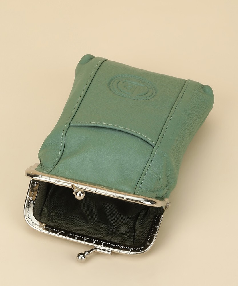 Genuine Leather Cigarette Case with Lighter Pouch Soft Green by Leatherboss
