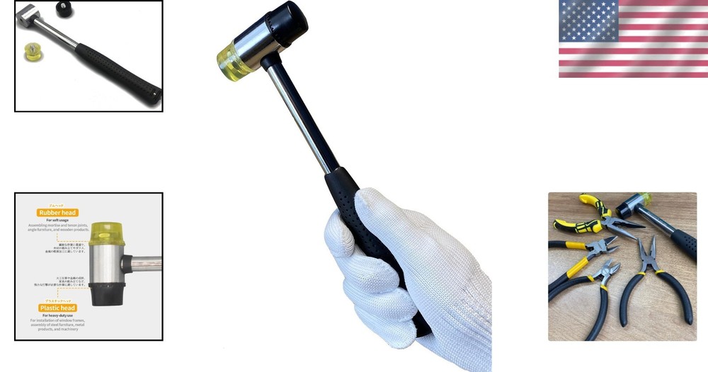 Double-Faced Soft Hammer Mallet - Ergonomic Rubber Tool for Home Installations