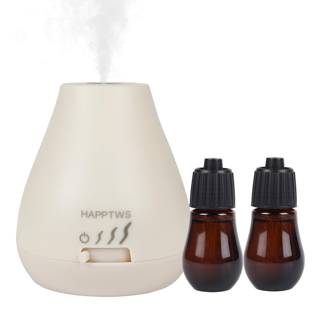 Waterless Essential Oil Diffuser - Battery Powered for Home Use, White