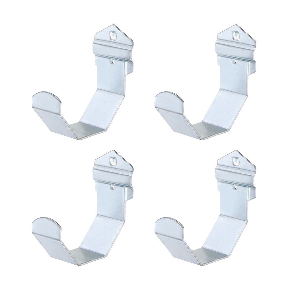 4Pcs 4.1" Metal Square Peg Board Hook for 3/8" Spaced Pegboards, Silver