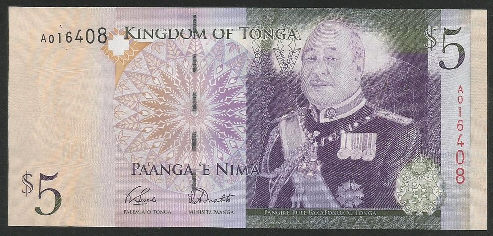 Tonga P-39 5 Pa'anga 2008 Unc
