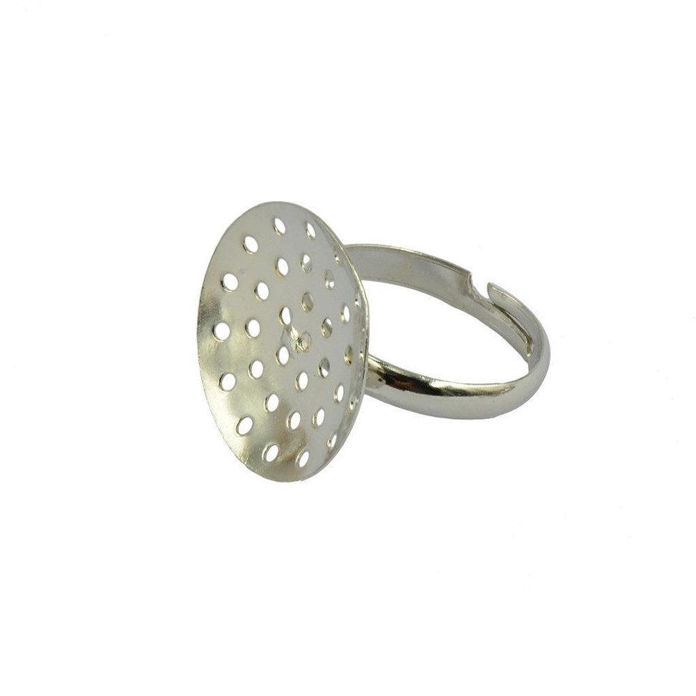 10Pcs 20mm Silver Plated Adjustable Sieve Tray Ring Bases