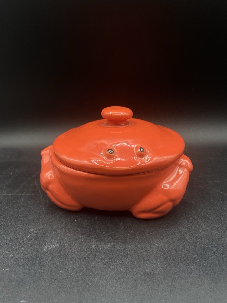 Red Crab Pot Brie Cheese Baker Dip Charcuterie Appetizer Ceramic