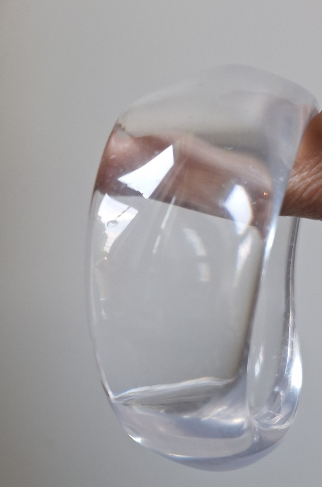 Clear High Polished Acrylic Chunky Bangle Bracelet.