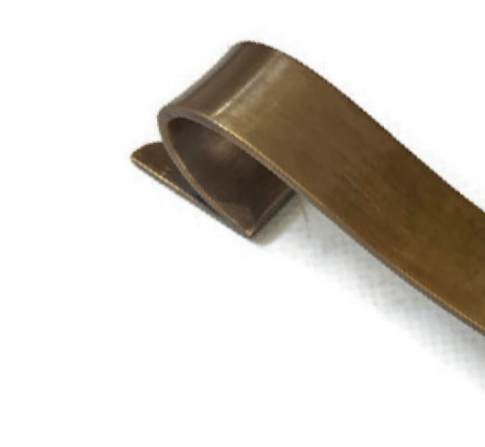 2 large D PULL 12" handle heavy ribbon solid heavy brass old style kitchen GRAB