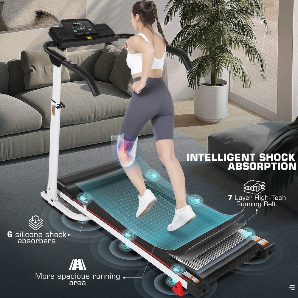 3.5HP Electric Treadmill Pad 7.5MPH Treadmill Machine Multi-Function LED Display