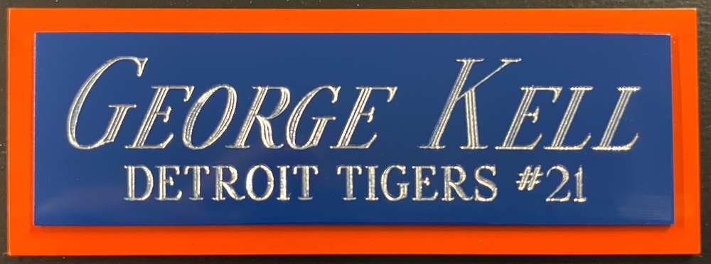 GEORGE KELL TIGERS NAMEPLATE FOR AUTOGRAPHED SIGNED Baseball Display CUBE CASE