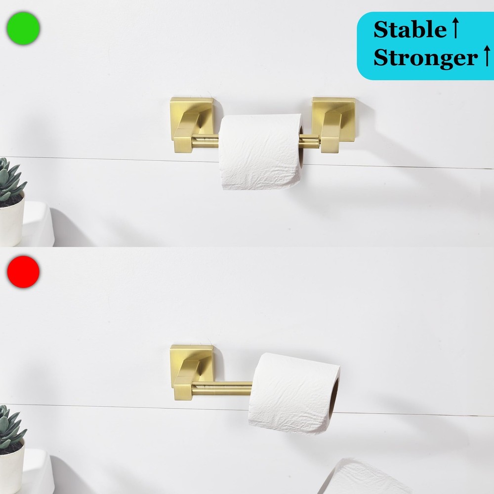 Holder - Wall Mounted, Brushed Gold, Double Post Pivoting Square, Aluminum St...