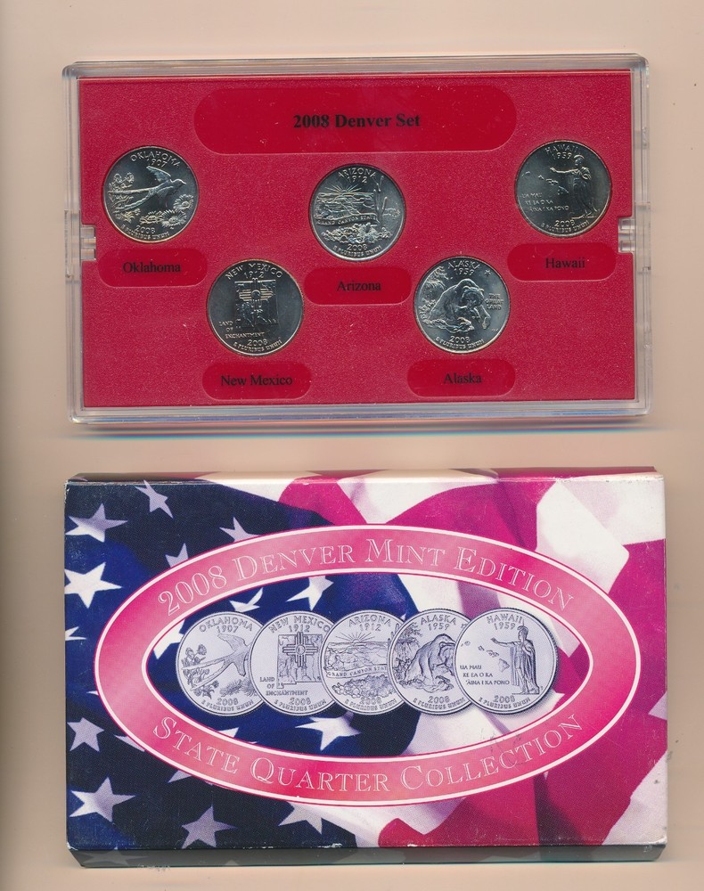 2008 DENVER- -  Mint Edition State QuarterS - - Collection