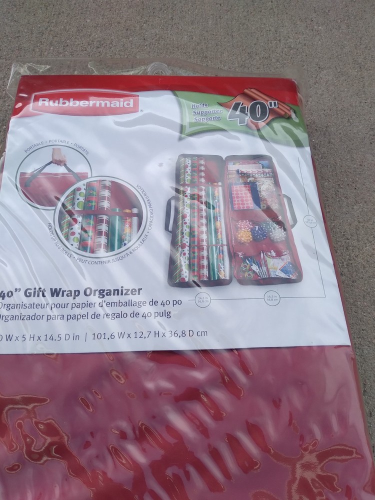 Rubbermaid 40in Gift Wrap Organizer RED