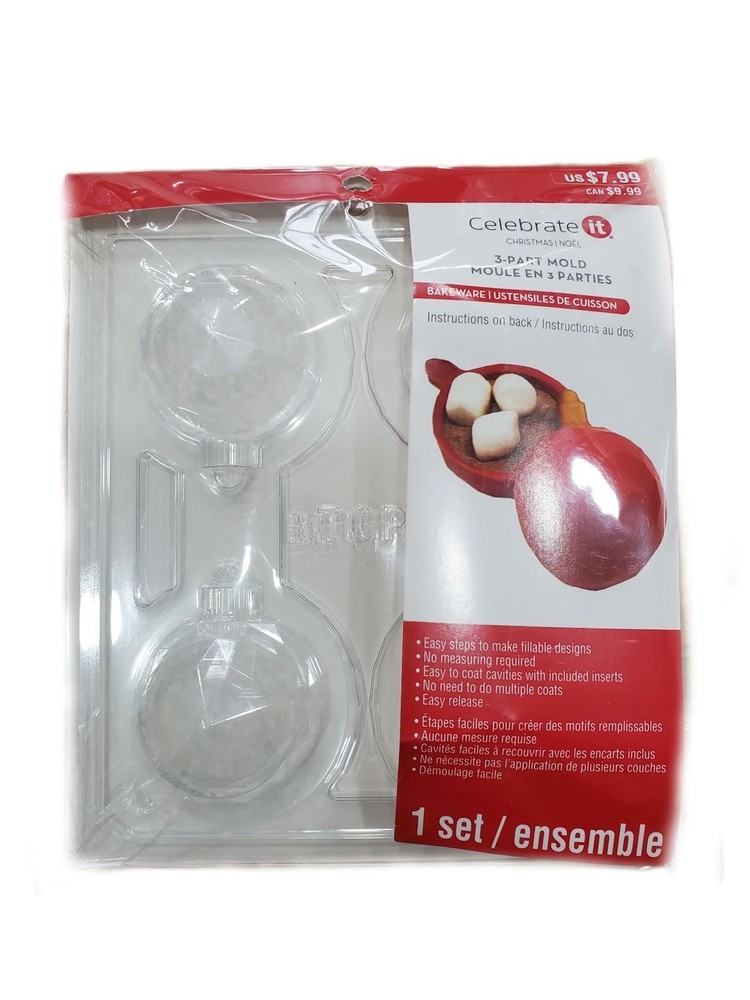 Celebrate it 3-Part Mold Bakeware Chocolate Ornament Mold