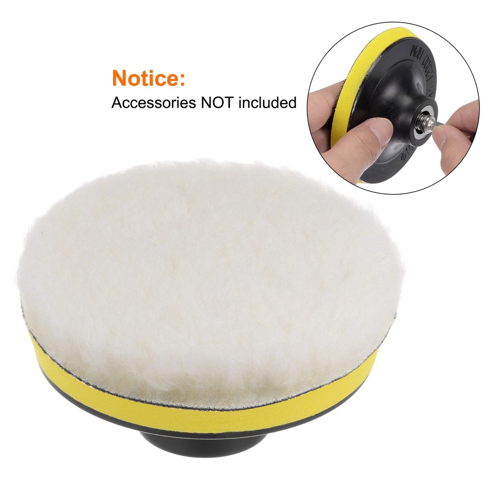 6pcs Wool Buffing Pads 3 Inch Polishing Pad Polishing Buffing Pad Hook Loop