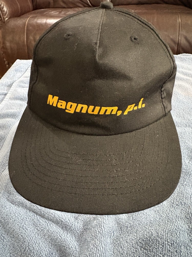 Rare Version Vintage Magnum PI 6 Panel SnapBack Hat Black See Description