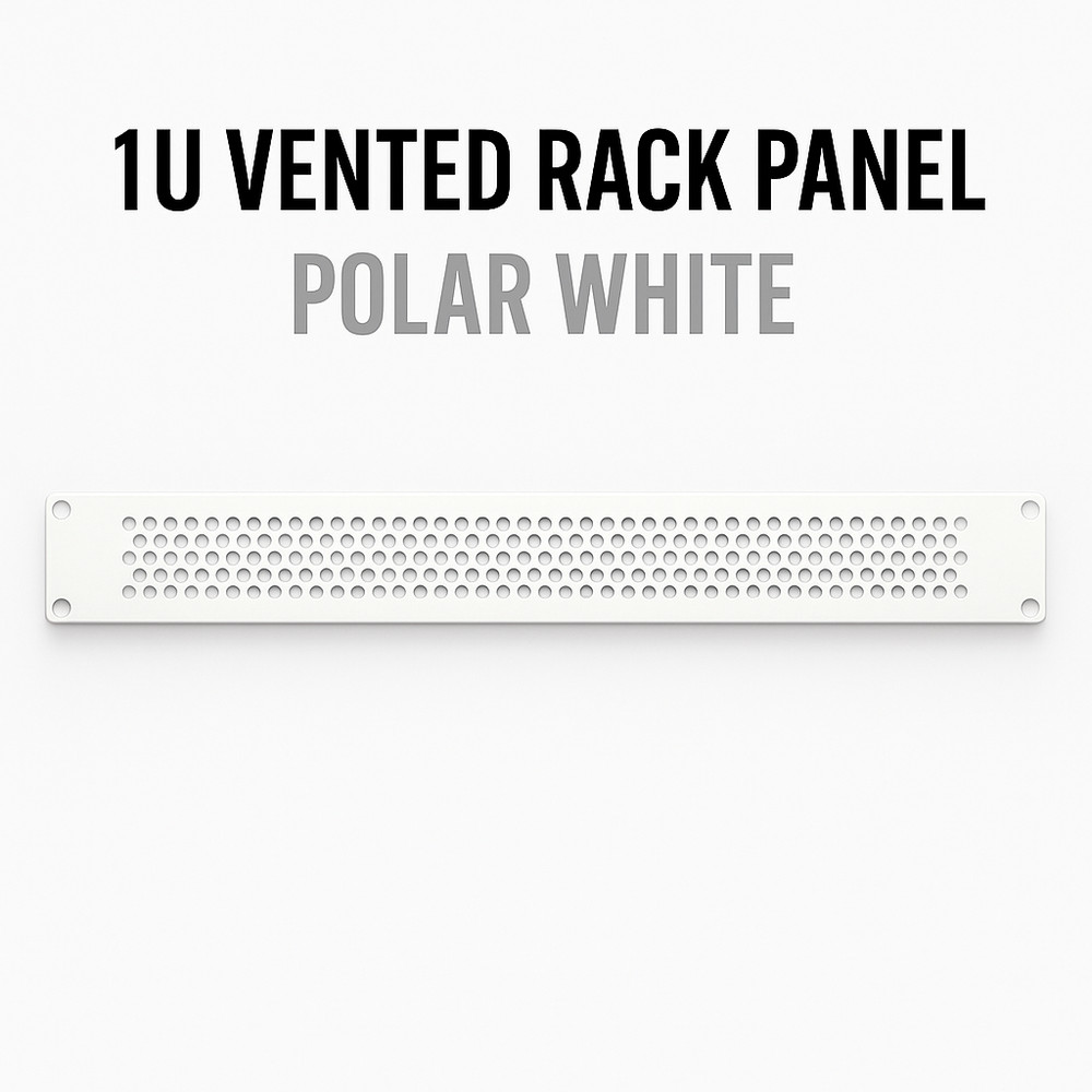 1U 19” Steel Vented Rack Panel – Polar White – Custom Colors Available