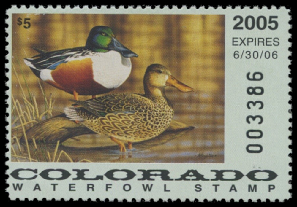 2005  Colorado State Duck Stamp Mint Never Hinged. Original Gum