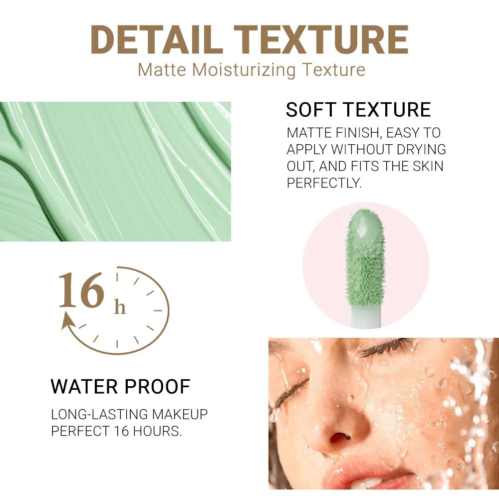 HHLTOH Light Green Camo Concealer, Full Coverage, Highly Pigmented Concealer