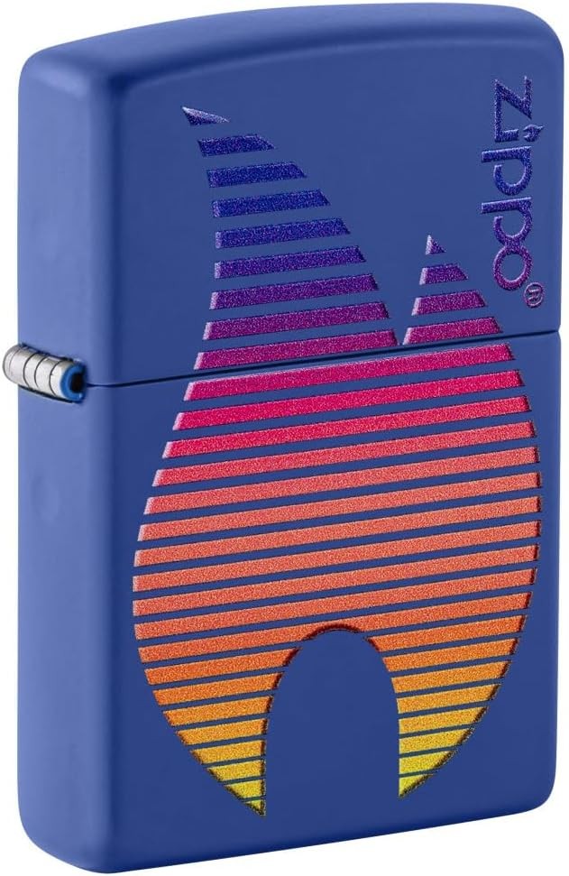 Zippo Design Royal Blue Matte Pocket Lighter