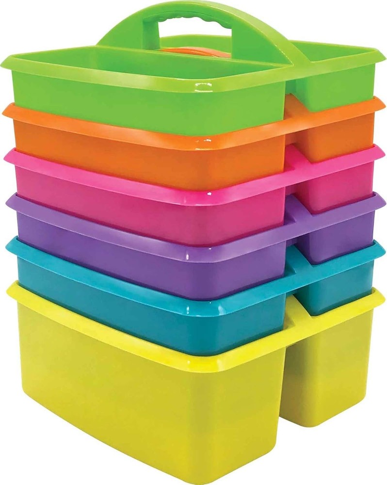 (6 PACK) Teacher Created Resources Assorted Primary Colors Plastic Caddy