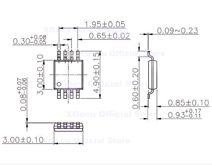 MSOP8 To DIP8 IC test socket adapter/converter for TL866II PLUS programmer