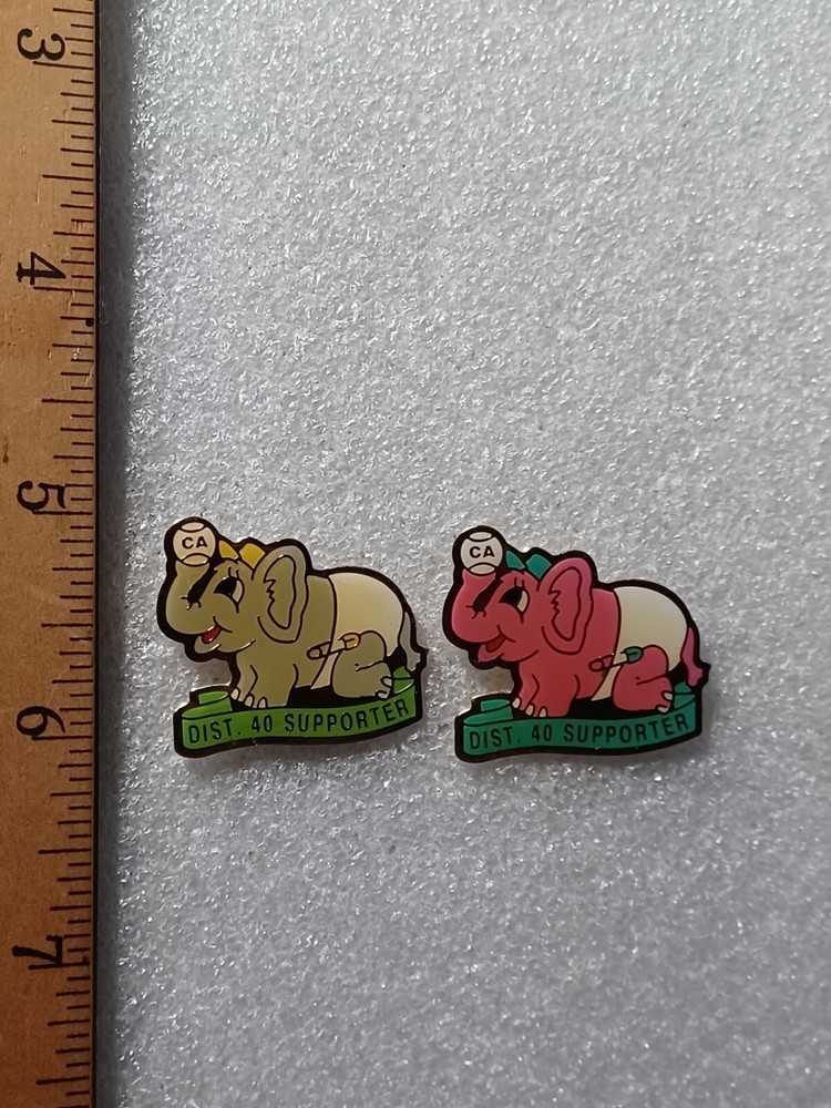 2 Little League Baseball Elephant Pins CA-40
