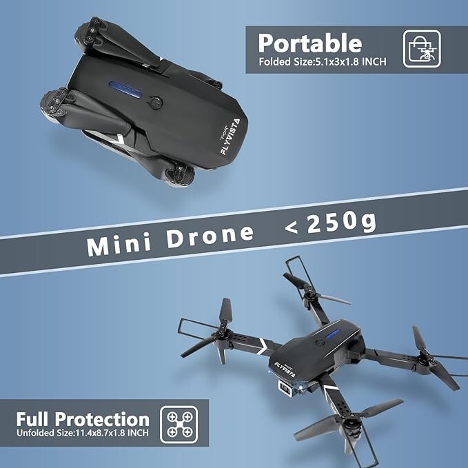 Mini Drone with Camera HD 1080P Foldable Quadcopter -Black