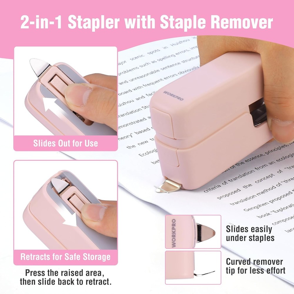 WORKPRO 2-in-1 Stapler Staple Remover w/2000PC Standard Staple 40 Sheet Capacity