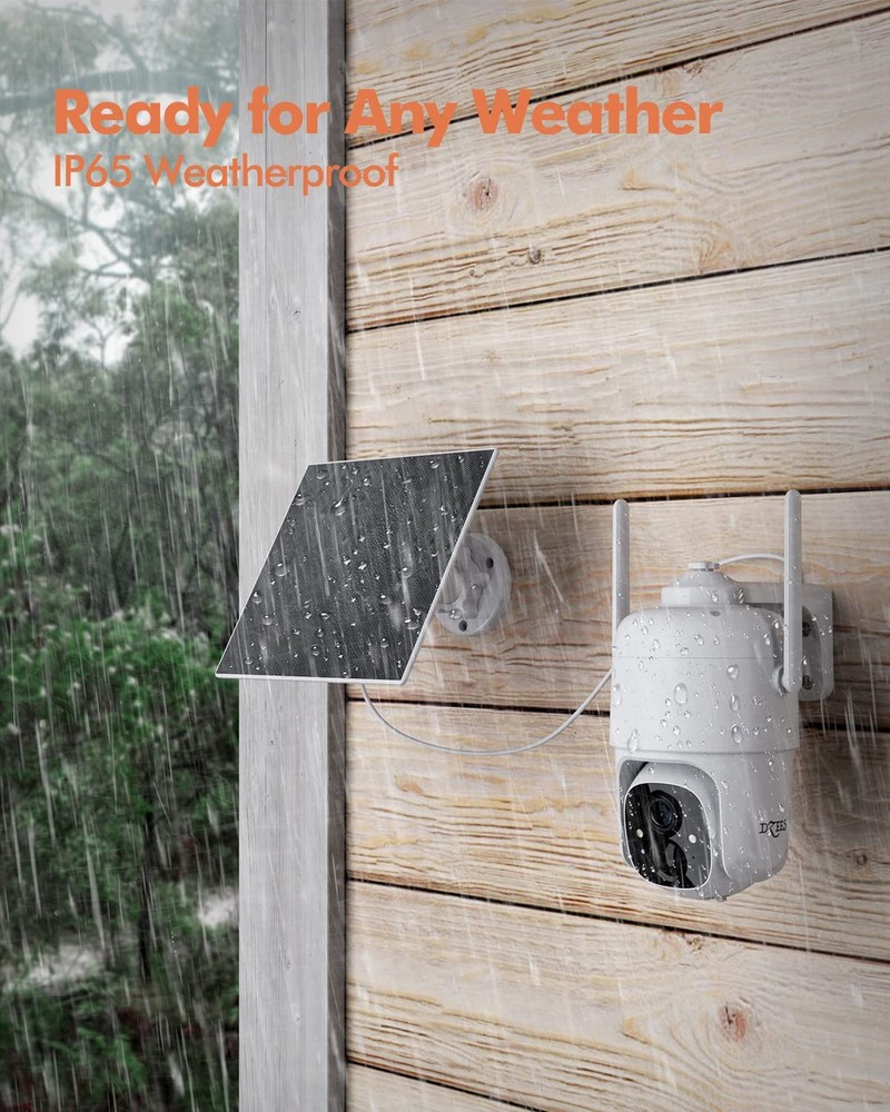 Dzees Solar Panel for USB-C Port Security Camera SPD3, Black and White