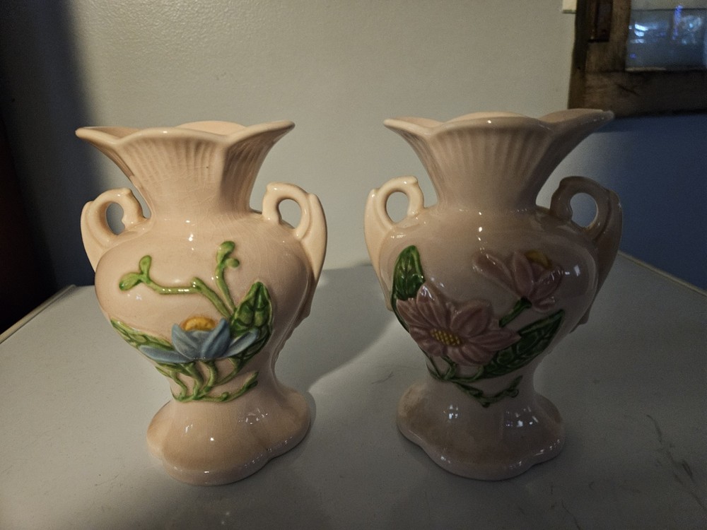 hull pottery Magnolia Vase Pair