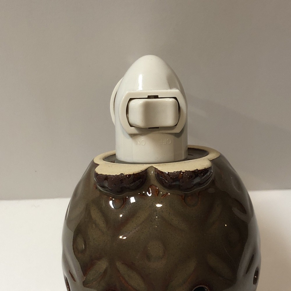 Ceramic Brown Owl Nightlight 5x4" On/Off Switch Works