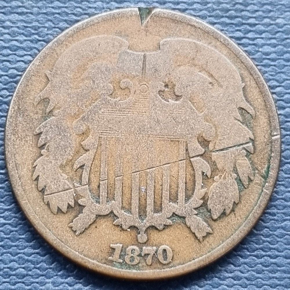 1870 Two Cent Piece 2c Circulated Details #101573