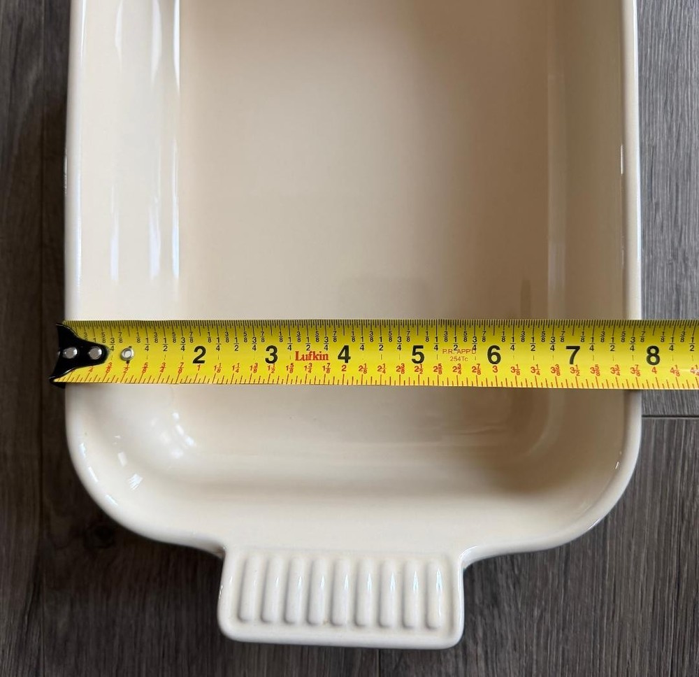 Le Creuset 8x11 Stoneware Rectangular Baking Dish Blue Cream