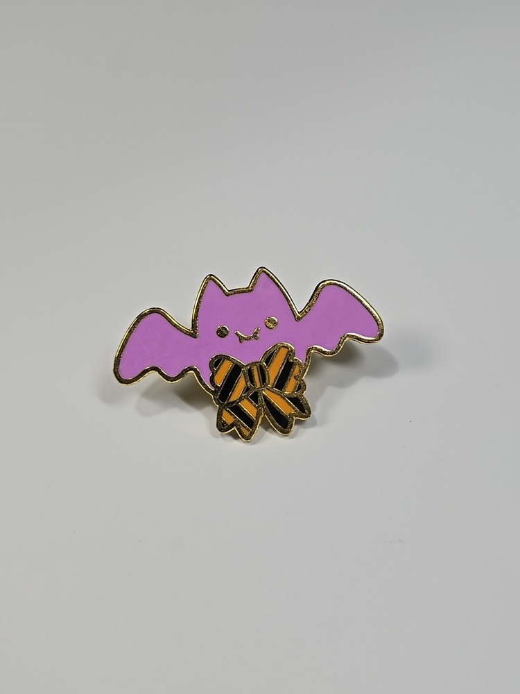 Purple Bat With Bow Tie Lapel Pin