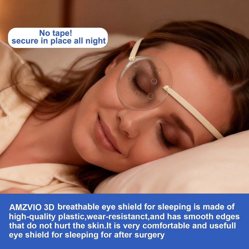 2Pcs Eye Shield After Cataract Surgery,Clear Eye Protector with Adjustable St...