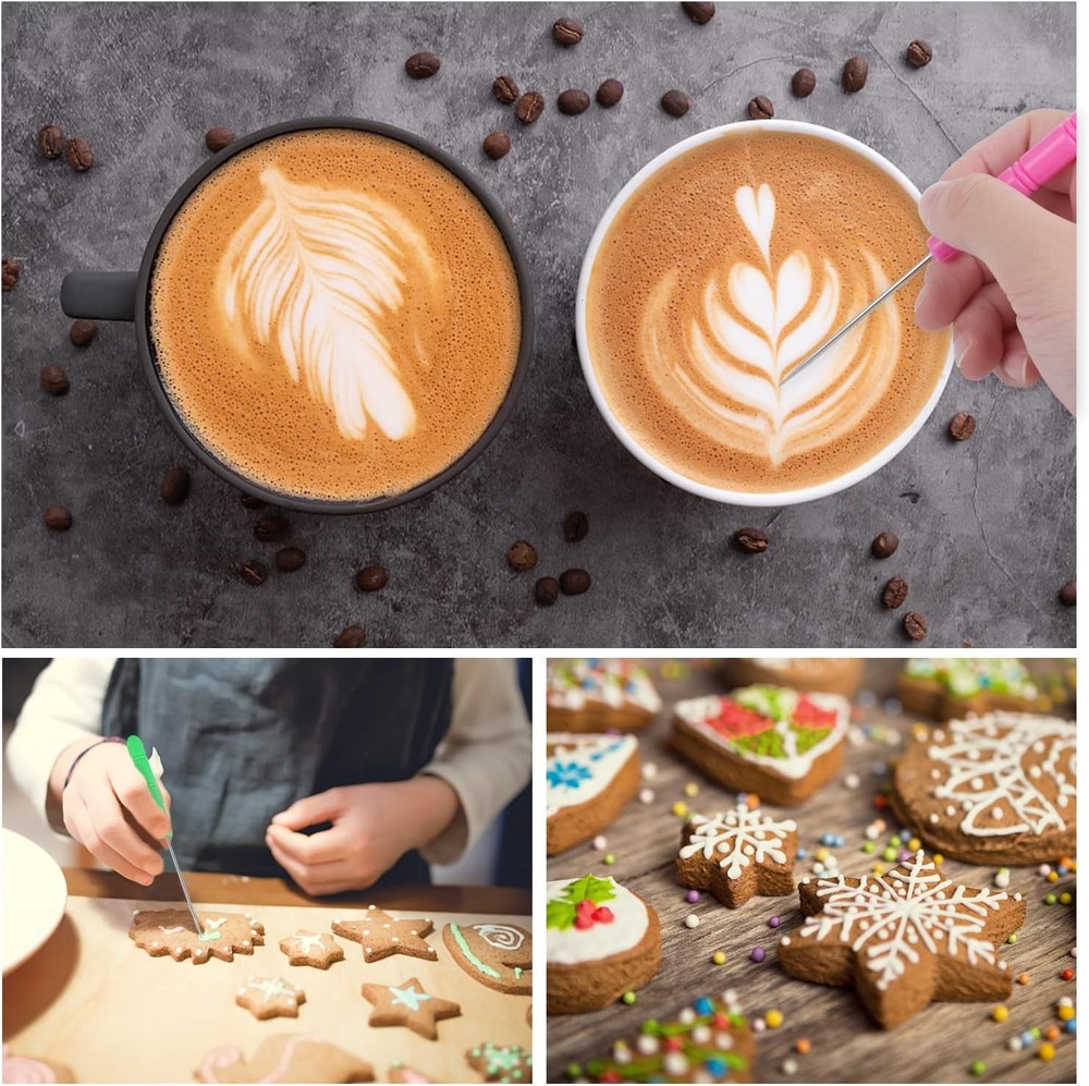 6-piece cookie marking tool set with icing mixing needle