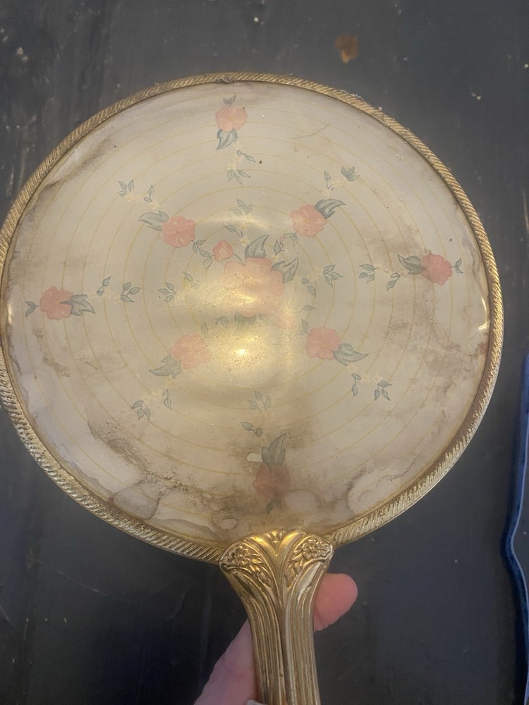 vintage hand-held vanity mirror